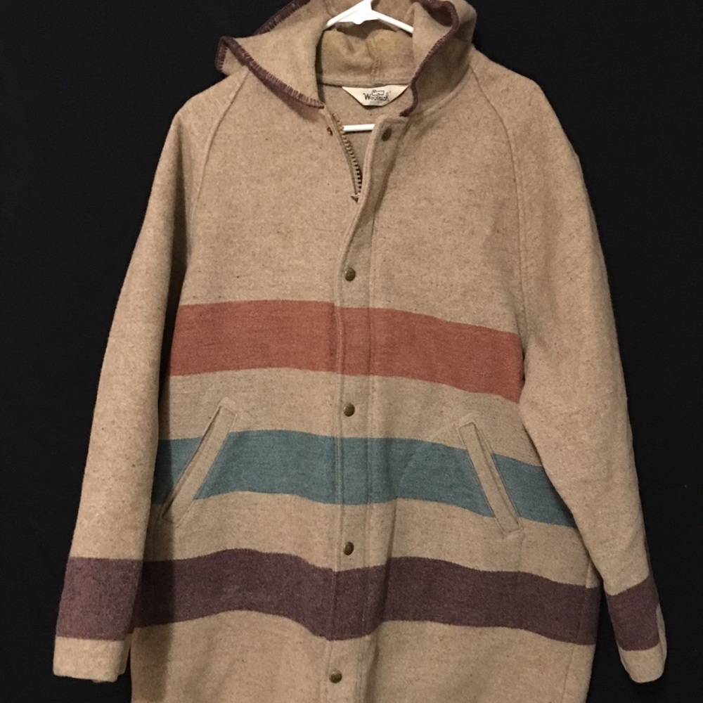 Vintage 1970s Hudson Bay Woolrich Blanket Coat